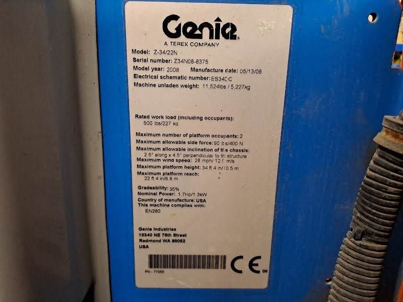 Teleskoparbeitsbühne tip Genie Z-34/22N, Gebrauchtmaschine in Waregem (Poză 5)