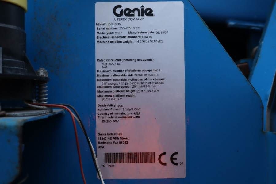 Teleskoparbeitsbühne del tipo Genie Z30/20NRJ Electric, 10.9m Working Height, 6.25m Re, Gebrauchtmaschine en Groenlo (Imagen 8)