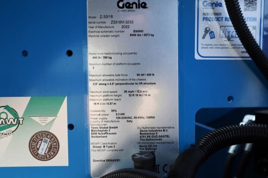 Teleskoparbeitsbühne za tip Genie Z33/18 Valid Inspection, *Guarantee, Electric, 12m, Gebrauchtmaschine u Groenlo (Slika 7)