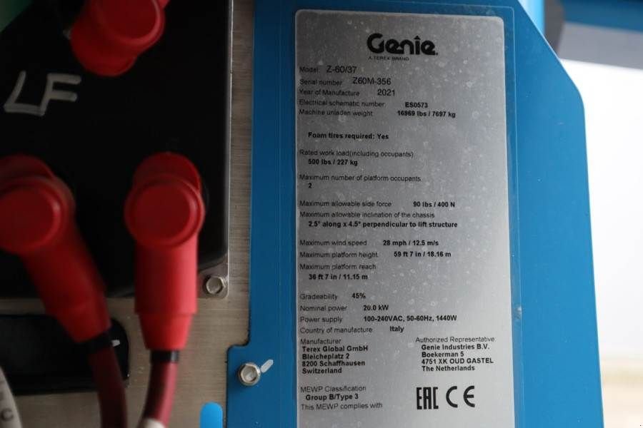 Teleskoparbeitsbühne του τύπου Genie Z60/37FE Valid Inspection, *Guarantee! Hybrid, 4x4, Gebrauchtmaschine σε Groenlo (Φωτογραφία 8)