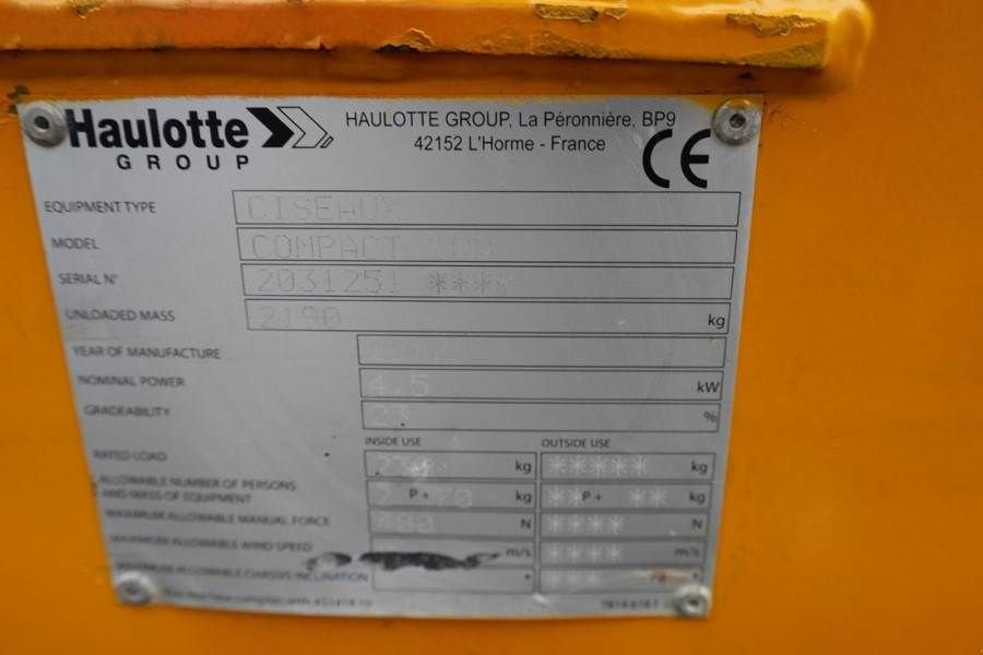 Teleskoparbeitsbühne tip Haulotte Compact 10N Electric, 10m Working Height, 230kg Ca, Gebrauchtmaschine in Groenlo (Poză 8)