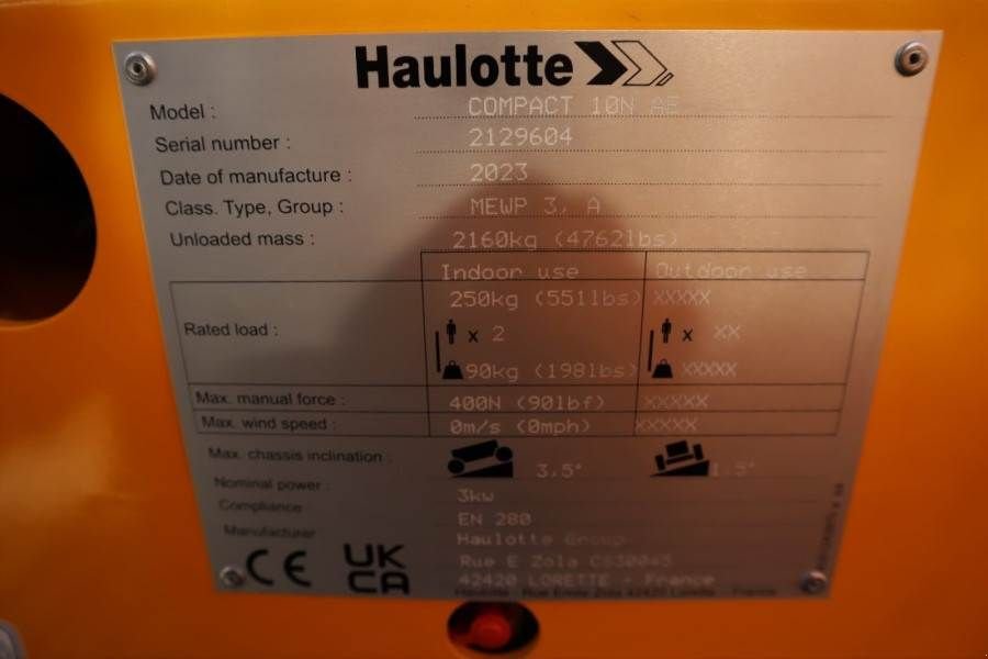 Teleskoparbeitsbühne du type Haulotte Compact 10N Valid Iinspection, *Guarantee! 10m Wor, Gebrauchtmaschine en Groenlo (Photo 7)