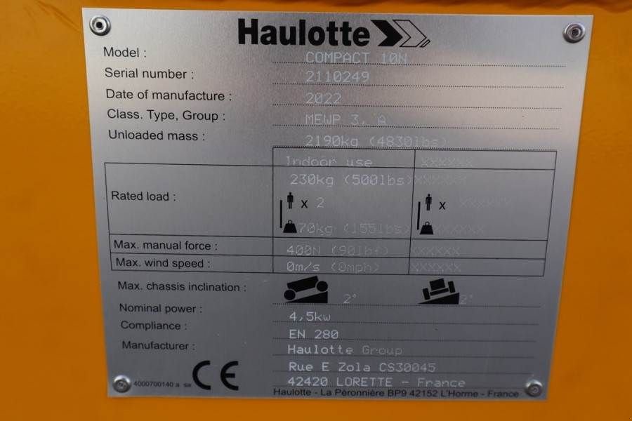 Teleskoparbeitsbühne del tipo Haulotte Compact 10N Valid Iinspection, *Guarantee! 10m Wor, Gebrauchtmaschine en Groenlo (Imagen 7)