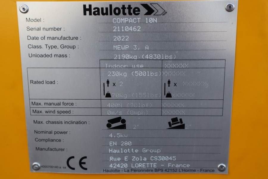 Teleskoparbeitsbühne Türe ait Haulotte Compact 10N Valid Iinspection, *Guarantee! 10m Wor, Gebrauchtmaschine içinde Groenlo (resim 7)