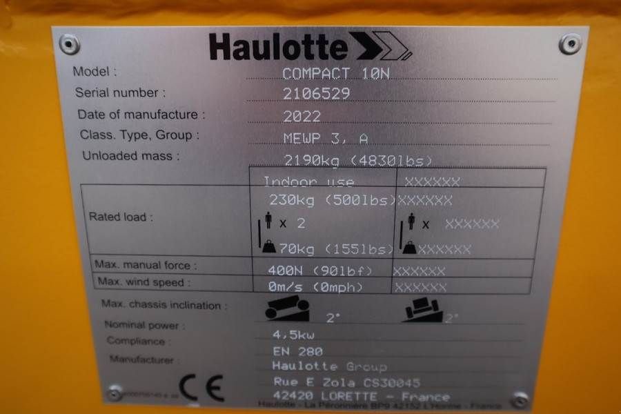 Teleskoparbeitsbühne типа Haulotte Compact 10N Valid Inspection, *Guarantee! 10m Work, Gebrauchtmaschine в Groenlo (Фотография 8)
