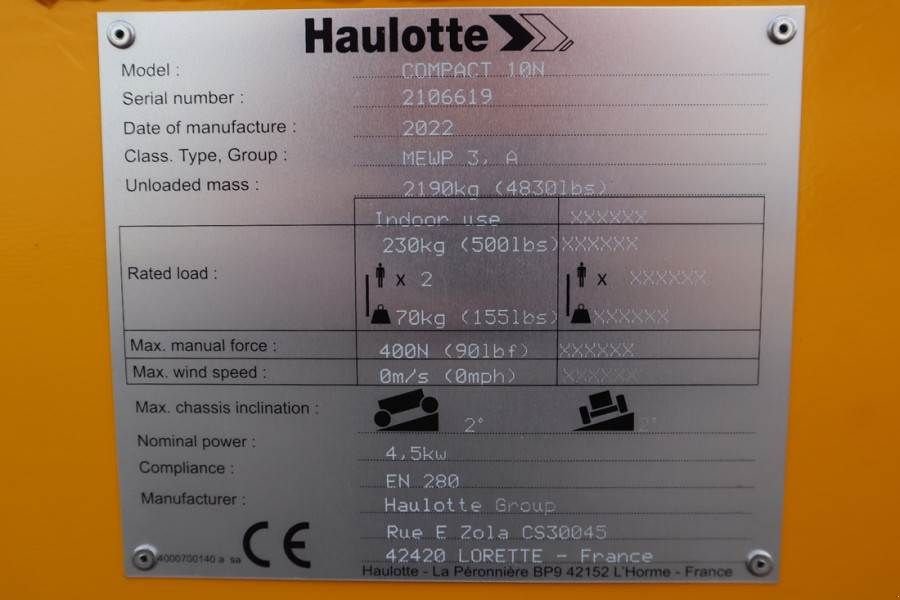 Teleskoparbeitsbühne Türe ait Haulotte Compact 10N Valid Inspection, *Guarantee! 10m Work, Gebrauchtmaschine içinde Groenlo (resim 8)