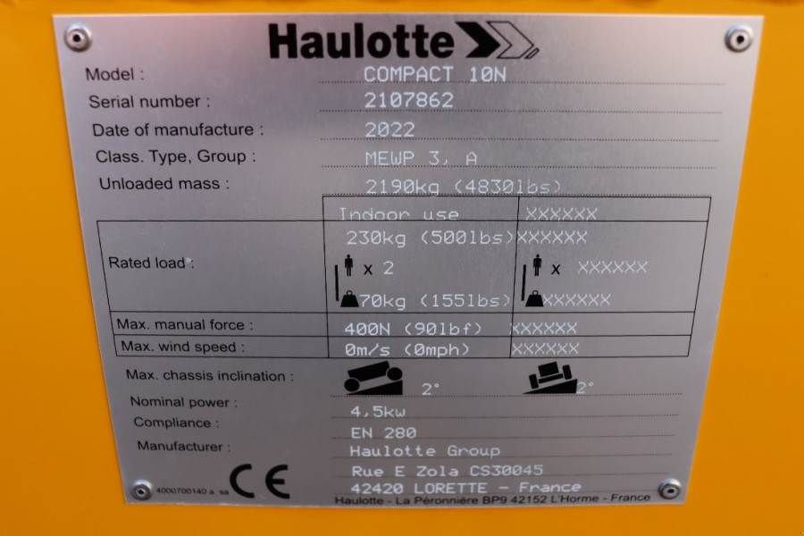 Teleskoparbeitsbühne Türe ait Haulotte Compact 10N Valid Inspection, *Guarantee! 10m Work, Gebrauchtmaschine içinde Groenlo (resim 7)