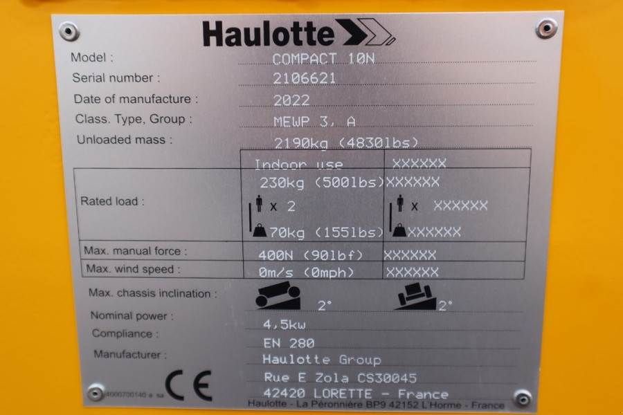 Teleskoparbeitsbühne типа Haulotte Compact 10N Valid Inspection, *Guarantee! 10m Work, Gebrauchtmaschine в Groenlo (Фотография 5)
