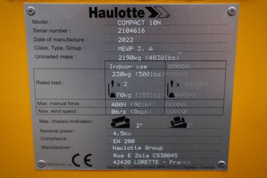 Teleskoparbeitsbühne Türe ait Haulotte Compact 10N Valid inspection, *Guarantee! Non Mark, Gebrauchtmaschine içinde Groenlo (resim 7)