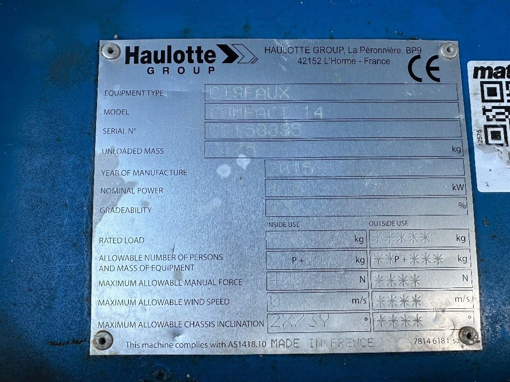 Teleskoparbeitsbühne tip Haulotte Compact 14, Gebrauchtmaschine in WIJCHEN (Poză 7)