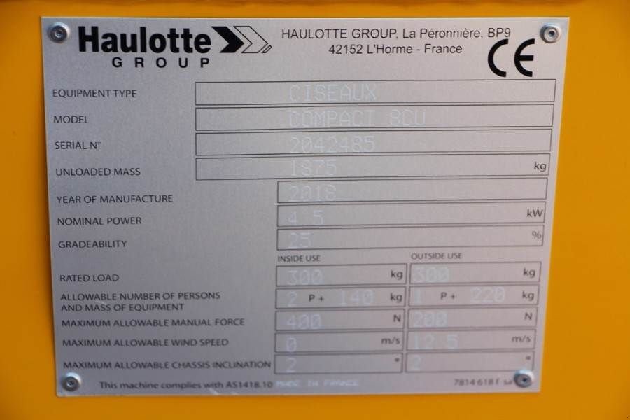 Teleskoparbeitsbühne του τύπου Haulotte Compact 8 Valid inspection, *Guarantee! Electric,, Gebrauchtmaschine σε Groenlo (Φωτογραφία 7)