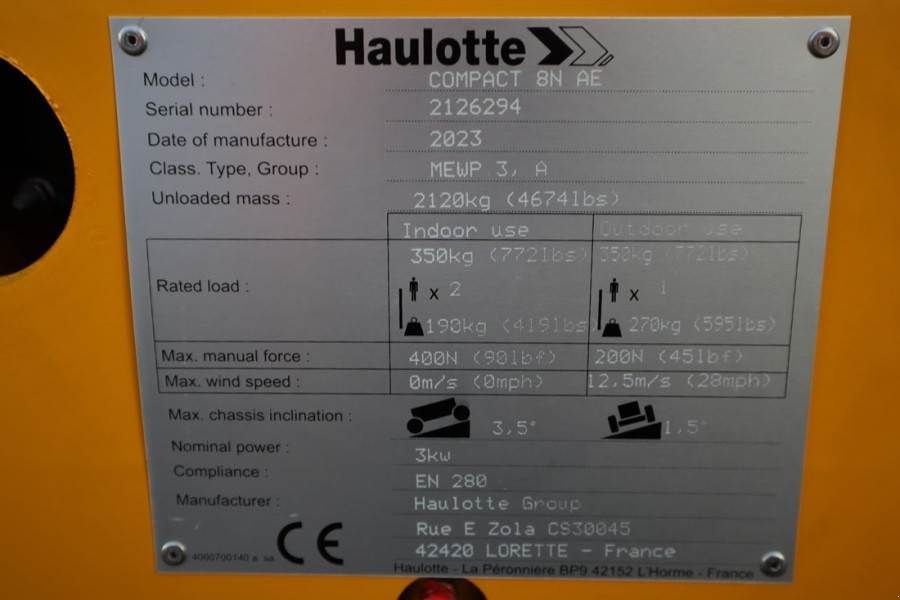 Teleskoparbeitsbühne του τύπου Haulotte Compact 8N Valid inspection, *Guarantee! 8m Workin, Gebrauchtmaschine σε Groenlo (Φωτογραφία 8)