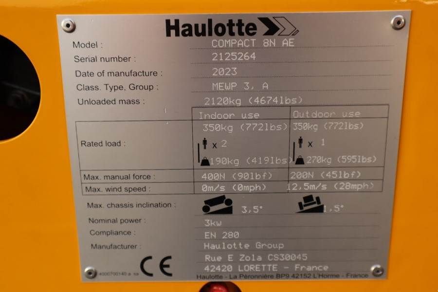 Teleskoparbeitsbühne του τύπου Haulotte Compact 8N Valid inspection, *Guarantee! 8m Workin, Gebrauchtmaschine σε Groenlo (Φωτογραφία 8)