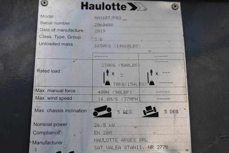 Teleskoparbeitsbühne от тип Haulotte HA16RTJ PRO Diesel, 4x4x4 Drive, 16 m Working Heig, Gebrauchtmaschine в Groenlo (Снимка 7)