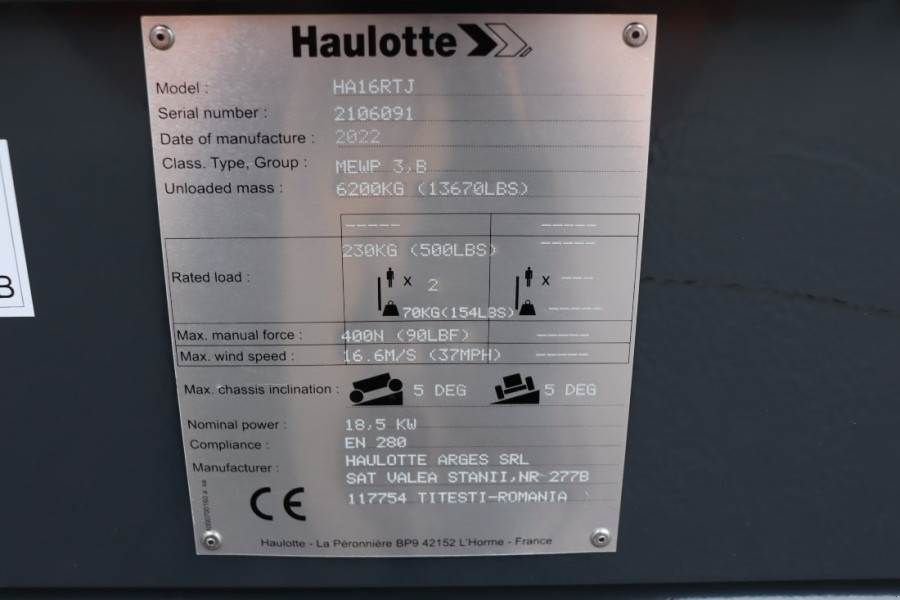 Teleskoparbeitsbühne del tipo Haulotte HA16RTJ Valid Inspection, *Guarantee! Diesel, 4x4, Gebrauchtmaschine en Groenlo (Imagen 7)