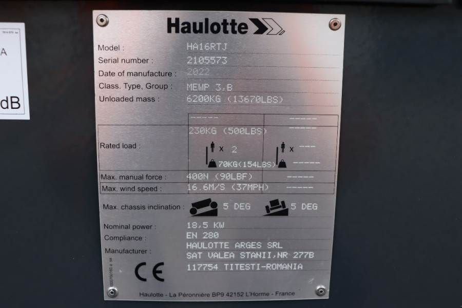 Teleskoparbeitsbühne del tipo Haulotte HA16RTJ Valid Inspection, *Guarantee! Diesel, 4x4, Gebrauchtmaschine In Groenlo (Immagine 7)