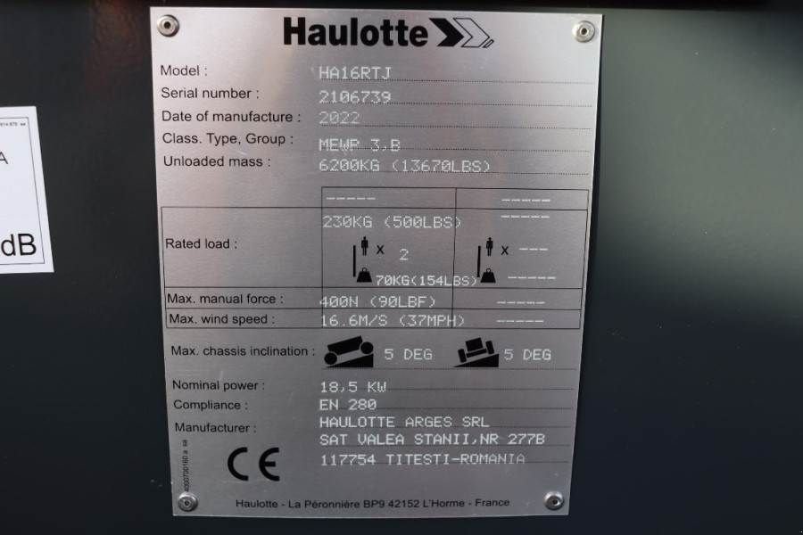 Teleskoparbeitsbühne typu Haulotte HA16RTJ Valid Inspection, *Guarantee! Diesel, 4x4, Gebrauchtmaschine w Groenlo (Zdjęcie 7)