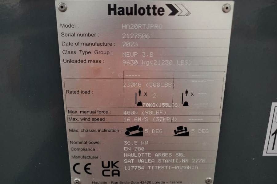 Teleskoparbeitsbühne от тип Haulotte HA20RTJ Pro Valid inspection, *Guarantee! 20.6 m W, Gebrauchtmaschine в Groenlo (Снимка 7)