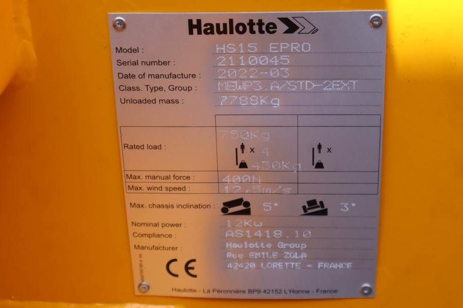 Teleskoparbeitsbühne del tipo Haulotte HS15EPRO Valid Inspection, *Guarantee! Full Electr, Gebrauchtmaschine In Groenlo (Immagine 8)