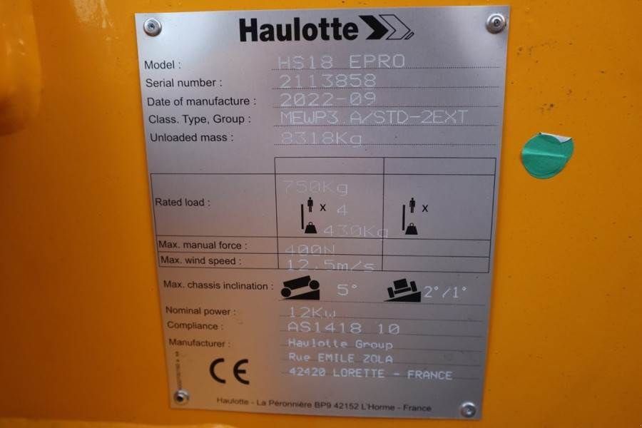 Teleskoparbeitsbühne des Typs Haulotte HS18EPRO Valid Inspection, *Guarantee! Full Electr, Gebrauchtmaschine in Groenlo (Bild 8)