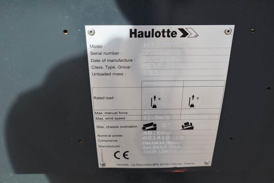 Teleskoparbeitsbühne Türe ait Haulotte HT23RTJ O Valid Inspection, *Guarantee! Diesel, 4x, Gebrauchtmaschine içinde Groenlo (resim 7)