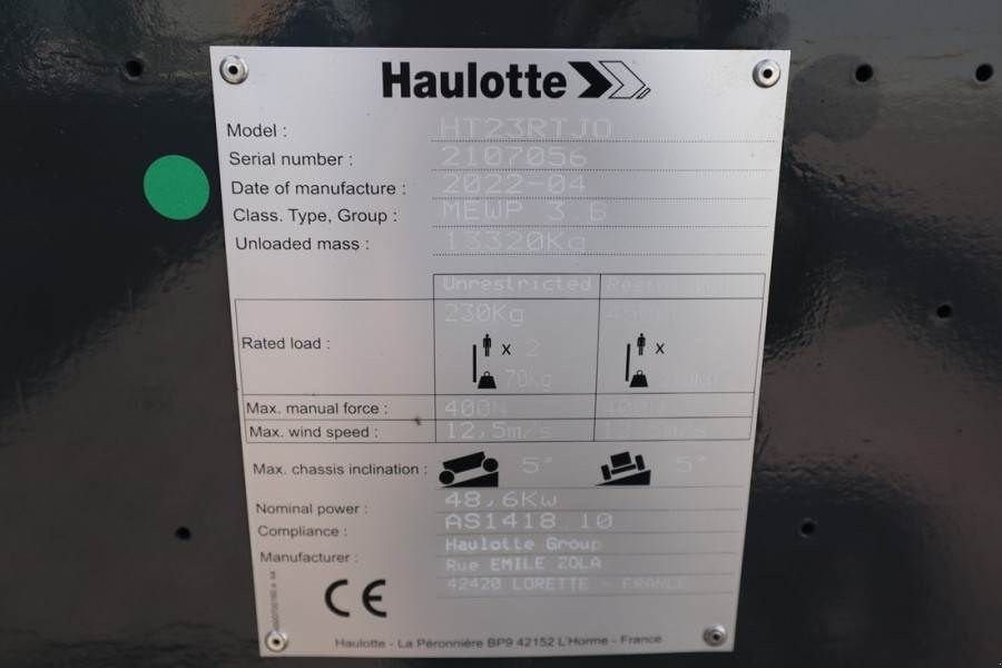 Teleskoparbeitsbühne от тип Haulotte HT23RTJ O Valid Inspection, *Guarantee! Diesel, 4x, Gebrauchtmaschine в Groenlo (Снимка 7)