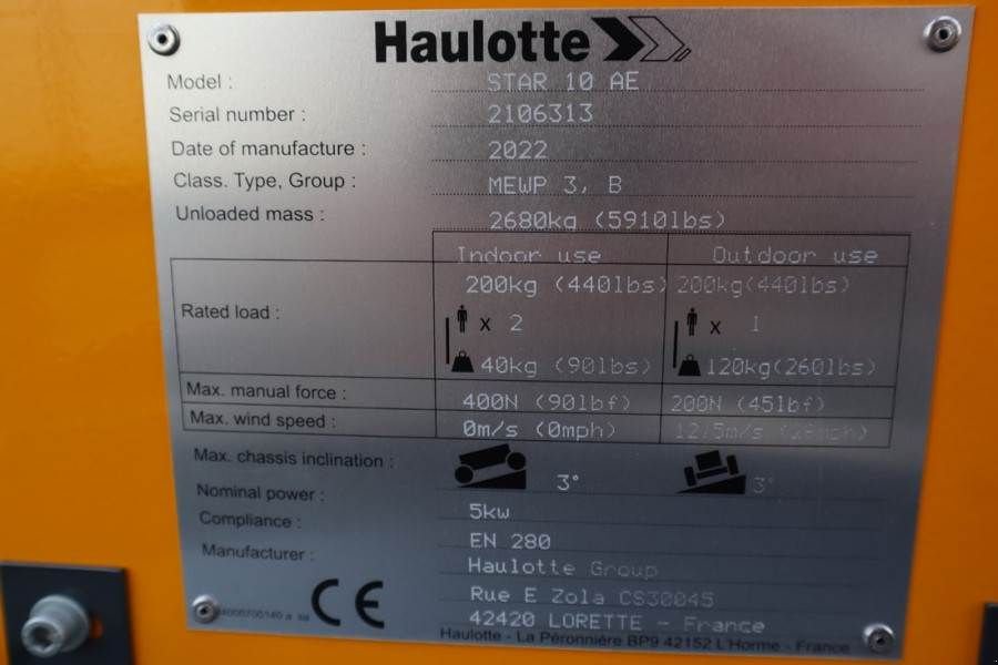 Teleskoparbeitsbühne tip Haulotte Star 10AC Valid Inspection, *Guarantee! Electric,, Gebrauchtmaschine in Groenlo (Poză 7)