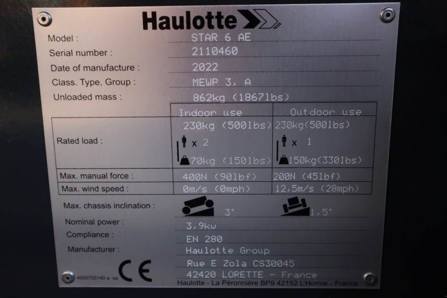 Teleskoparbeitsbühne del tipo Haulotte Star 6AE Valid inspection, *Guarantee! Electric, N, Gebrauchtmaschine en Groenlo (Imagen 7)