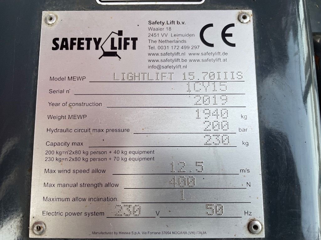 Teleskoparbeitsbühne of the type Hinowa Lightlift 15.70, Gebrauchtmaschine in WIJCHEN (Picture 3)