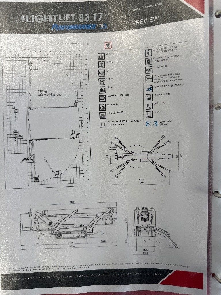 Teleskoparbeitsbühne del tipo Hinowa Lightlift 33.17, Neumaschine en WIJCHEN (Imagen 7)