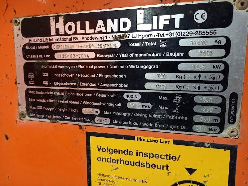 Teleskoparbeitsbühne des Typs Holland Lift B-195DL25 4WD/P/N, Gebrauchtmaschine in Waregem (Bild 11)