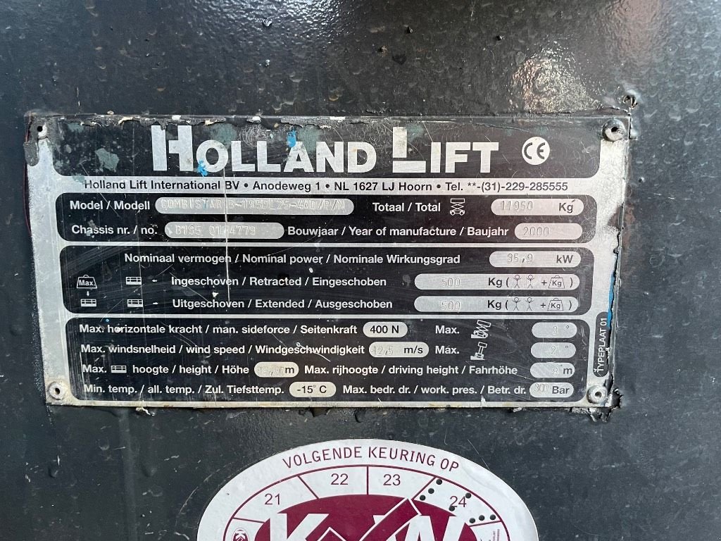 Teleskoparbeitsbühne van het type Holland Lift Combistar B-195DL25 4WD p/n, Gebrauchtmaschine in WIJCHEN (Foto 7)