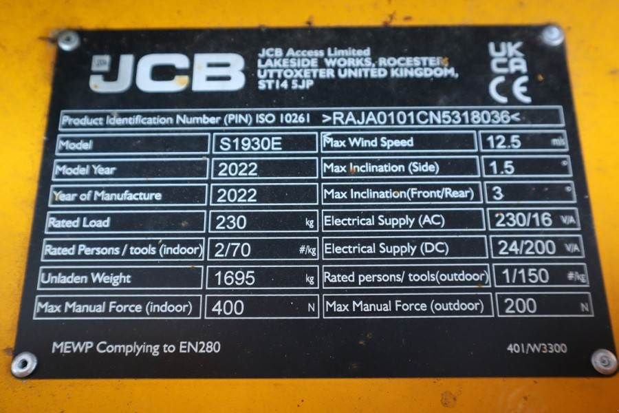 Teleskoparbeitsbühne του τύπου JCB S1930E Valid inspection, *Guarantee! 8m Working He, Gebrauchtmaschine σε Groenlo (Φωτογραφία 8)