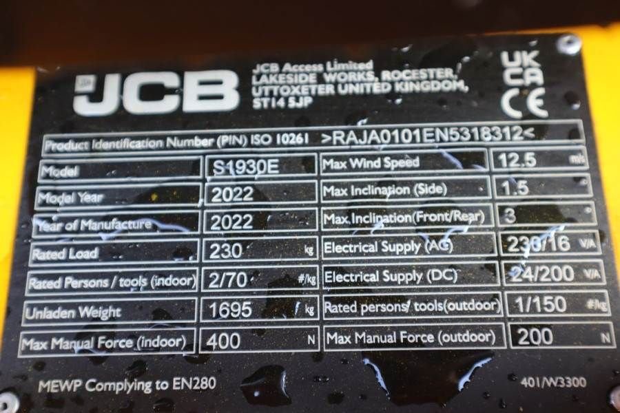 Teleskoparbeitsbühne za tip JCB S1930E Valid inspection, *Guarantee! 8m Working He, Gebrauchtmaschine u Groenlo (Slika 7)