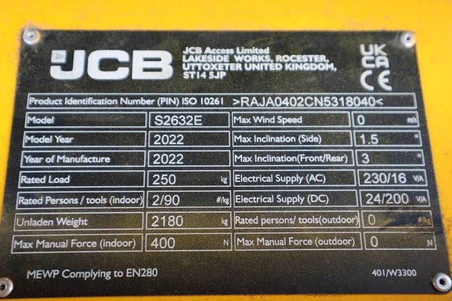 Teleskoparbeitsbühne del tipo JCB S2632E Valid inspection, *Guarantee! New And Avail, Gebrauchtmaschine In Groenlo (Immagine 7)