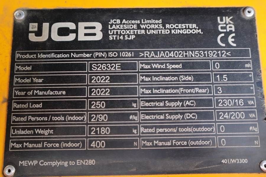 Teleskoparbeitsbühne Türe ait JCB S2632E Valid inspection, *Guarantee! New And Avail, Gebrauchtmaschine içinde Groenlo (resim 7)