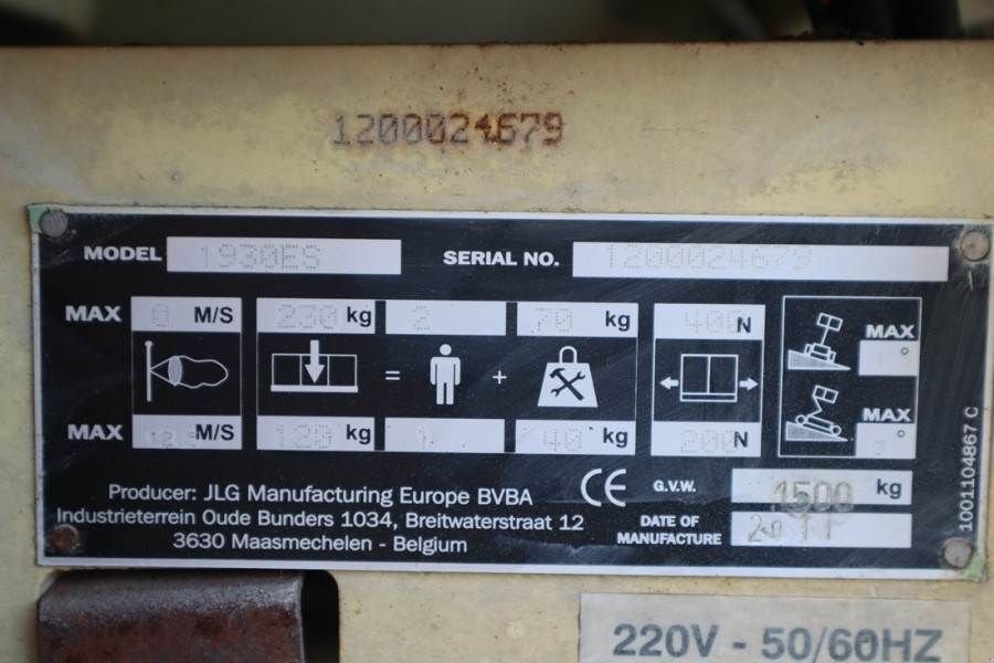 Teleskoparbeitsbühne Türe ait JLG 1930ES Electric, 7.72m Working Height, 227kg Capac, Gebrauchtmaschine içinde Groenlo (resim 7)