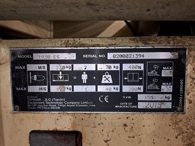 Teleskoparbeitsbühne typu JLG 1930ES, Gebrauchtmaschine w Waregem (Zdjęcie 5)