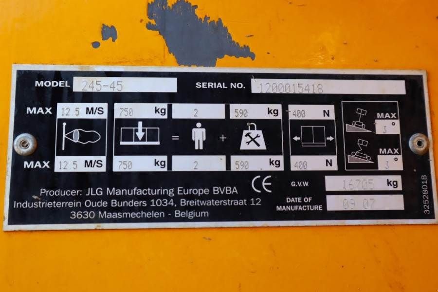 Teleskoparbeitsbühne Türe ait JLG 245-25 Diesel, 4x4 Drive, 26m Working Height, 750k, Gebrauchtmaschine içinde Groenlo (resim 7)