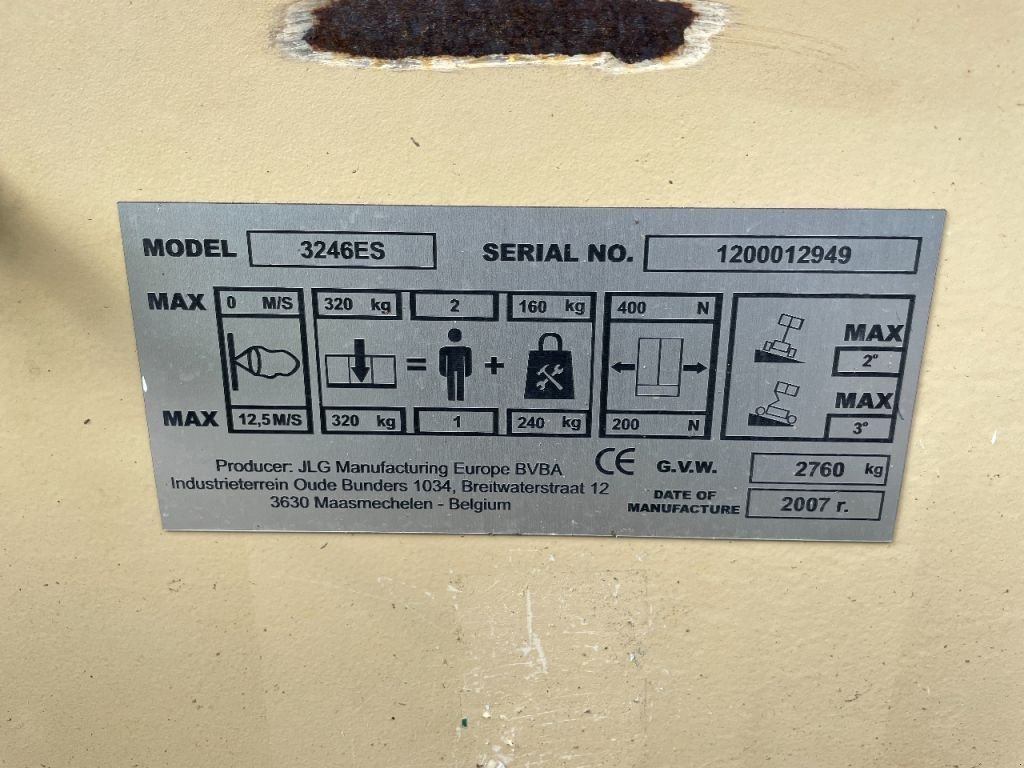 Teleskoparbeitsbühne del tipo JLG 3246ES Hoogwerker Schaarhoogwerker EXPORT, Gebrauchtmaschine en Hedel (Imagen 10)