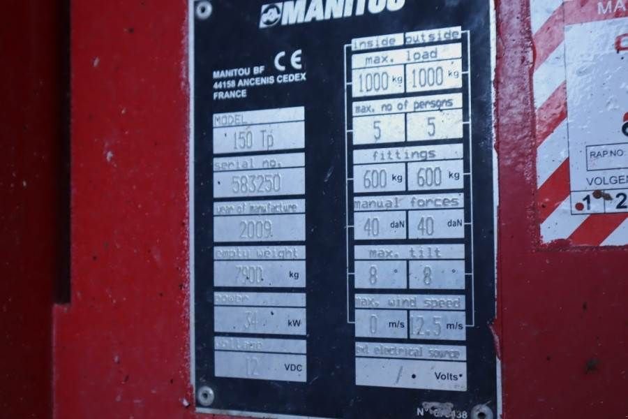 Teleskoparbeitsbühne of the type Manitou 150TP Diesel, 4x4 Drive and 4-Wheel Steering, 15m, Gebrauchtmaschine in Groenlo (Picture 7)