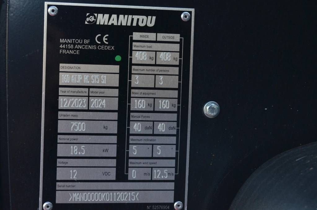 Teleskoparbeitsbühne Türe ait Manitou 160 ATJ+, Gebrauchtmaschine içinde Moerbeke (resim 8)