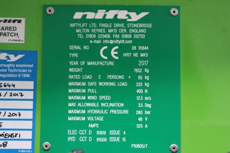 Teleskoparbeitsbühne a típus Niftylift HR17NE Electric, 4x2 Drive, 17m Working Height, 9., Gebrauchtmaschine ekkor: Groenlo (Kép 7)