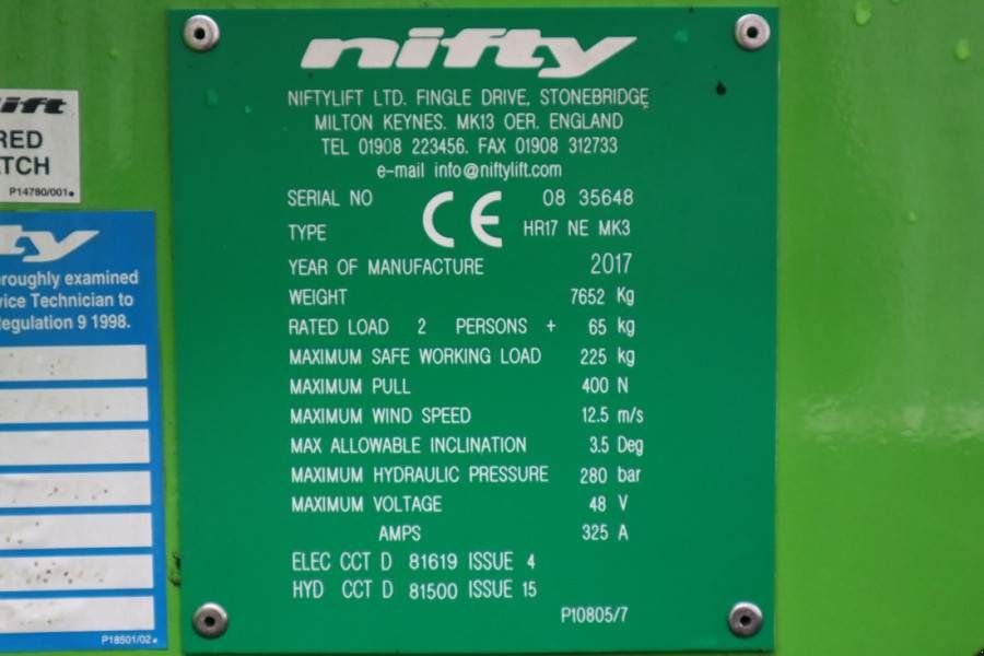 Teleskoparbeitsbühne του τύπου Niftylift HR17NE Electric, 4x2 Drive, 17m Working Height, 9., Gebrauchtmaschine σε Groenlo (Φωτογραφία 8)