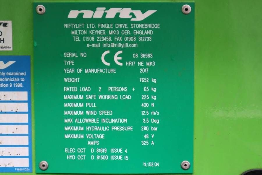 Teleskoparbeitsbühne του τύπου Niftylift HR17NE Electric, 4x2 Drive, 17m Working Height, 9., Gebrauchtmaschine σε Groenlo (Φωτογραφία 7)