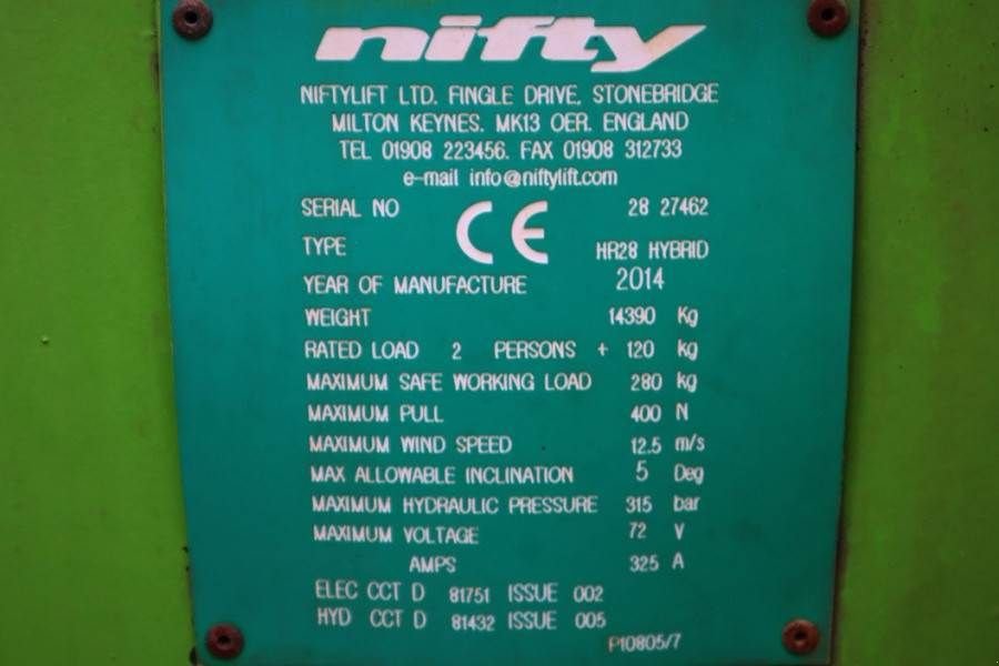 Teleskoparbeitsbühne του τύπου Niftylift HR28 HYBRIDE Valid inspection, *Guarantee! Hybrid,, Gebrauchtmaschine σε Groenlo (Φωτογραφία 7)