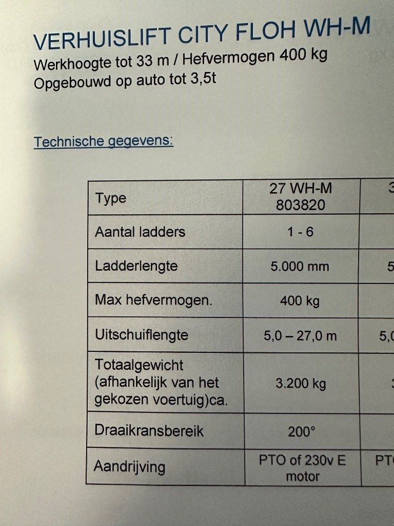 Teleskoparbeitsbühne tip Paus City-floh 27 WH-M NEW!!, Neumaschine in WIJCHEN (Poză 3)