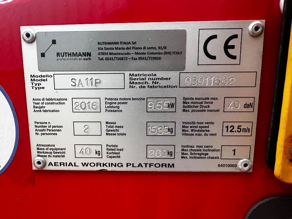 Teleskoparbeitsbühne del tipo Ruthmann SA 11 P, Gebrauchtmaschine en WIJCHEN (Imagen 3)