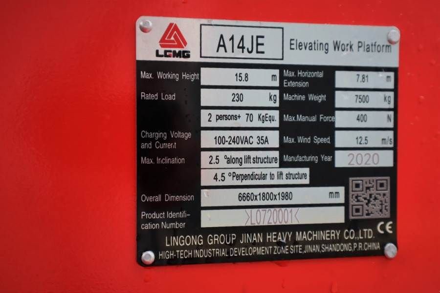 Teleskoparbeitsbühne typu Sonstige LGMG A14JE Guarantee! Electric, Only 39h Working Hours,, Gebrauchtmaschine v Groenlo (Obrázek 7)