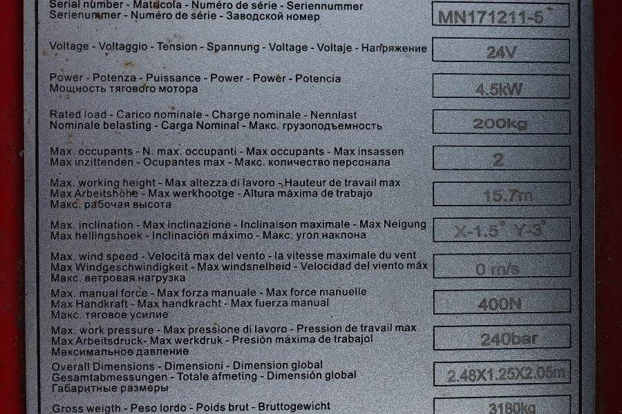 Teleskoparbeitsbühne от тип Sonstige MAGNI ES1612E Valid inspection, *Guarantee!, Electric, 1, Gebrauchtmaschine в Groenlo (Снимка 7)